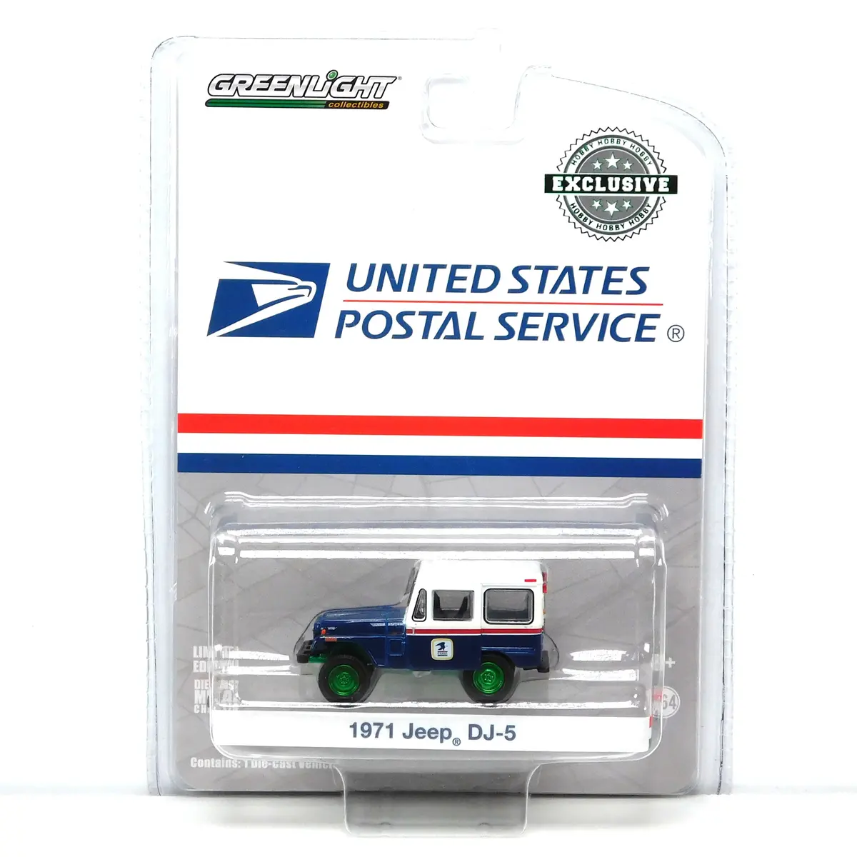 Chase 1971 Jeep Dj-5 Usps Blue 1:64 Diecast Hobby Exclusive 1