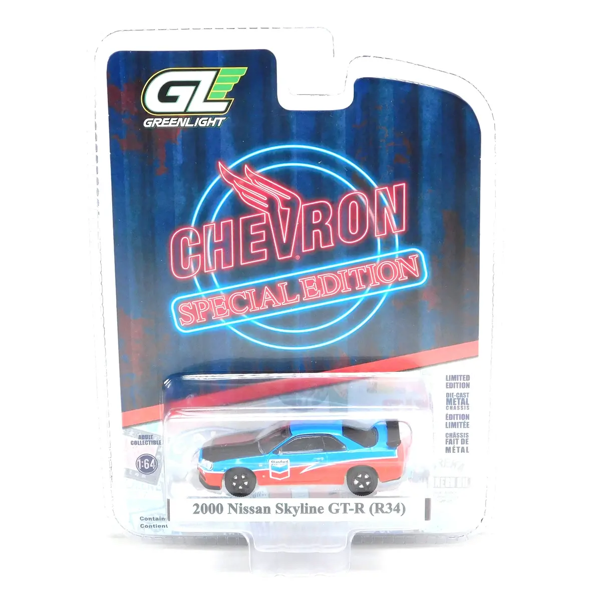 2000 Nissan Skyline Gt-R (R34) 1:64 Diecast Chevron Special Edition Series 1 1