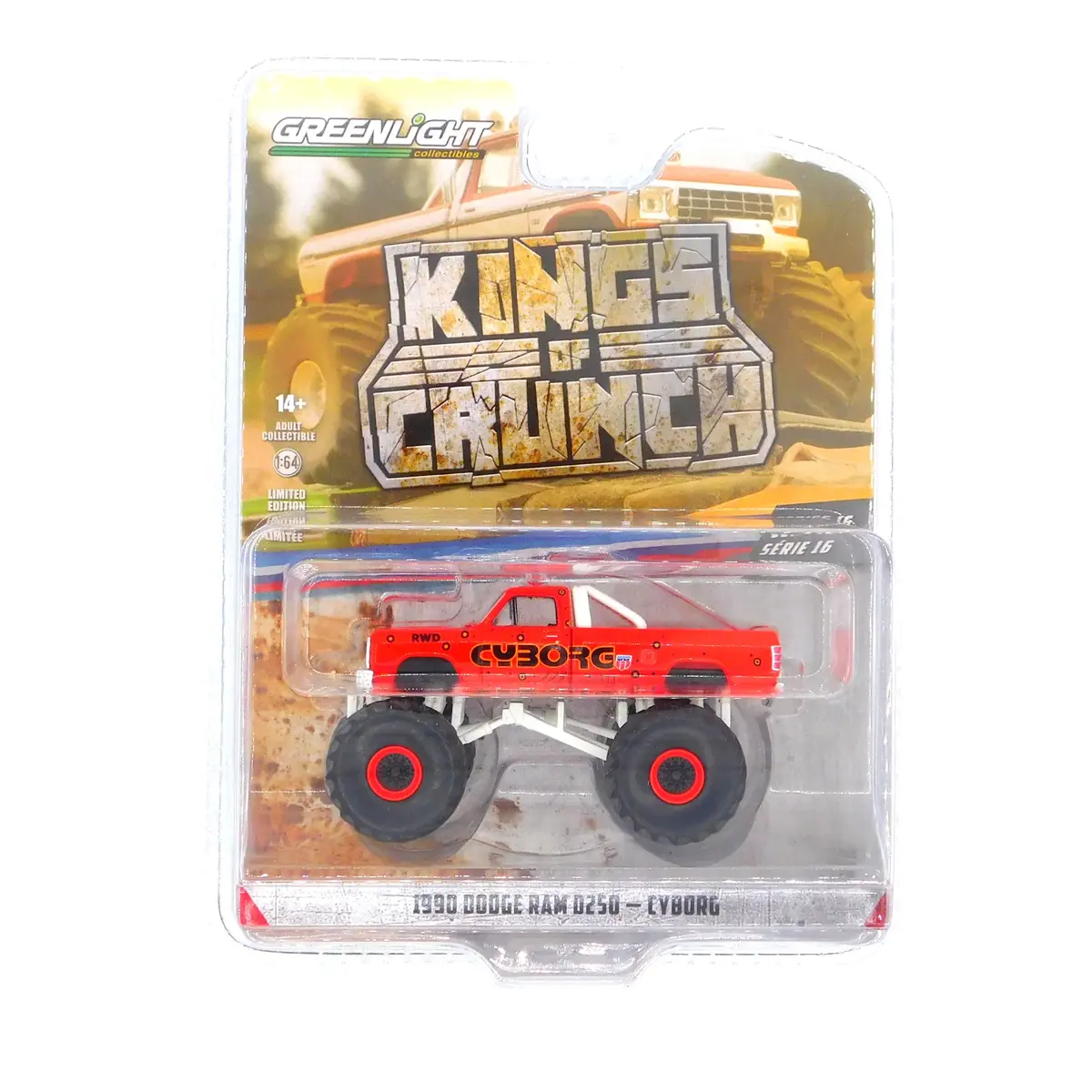 1990 Dodge Ram D250 Cyborg 1:64 Diecast Kings Of Crunch Series 16 1