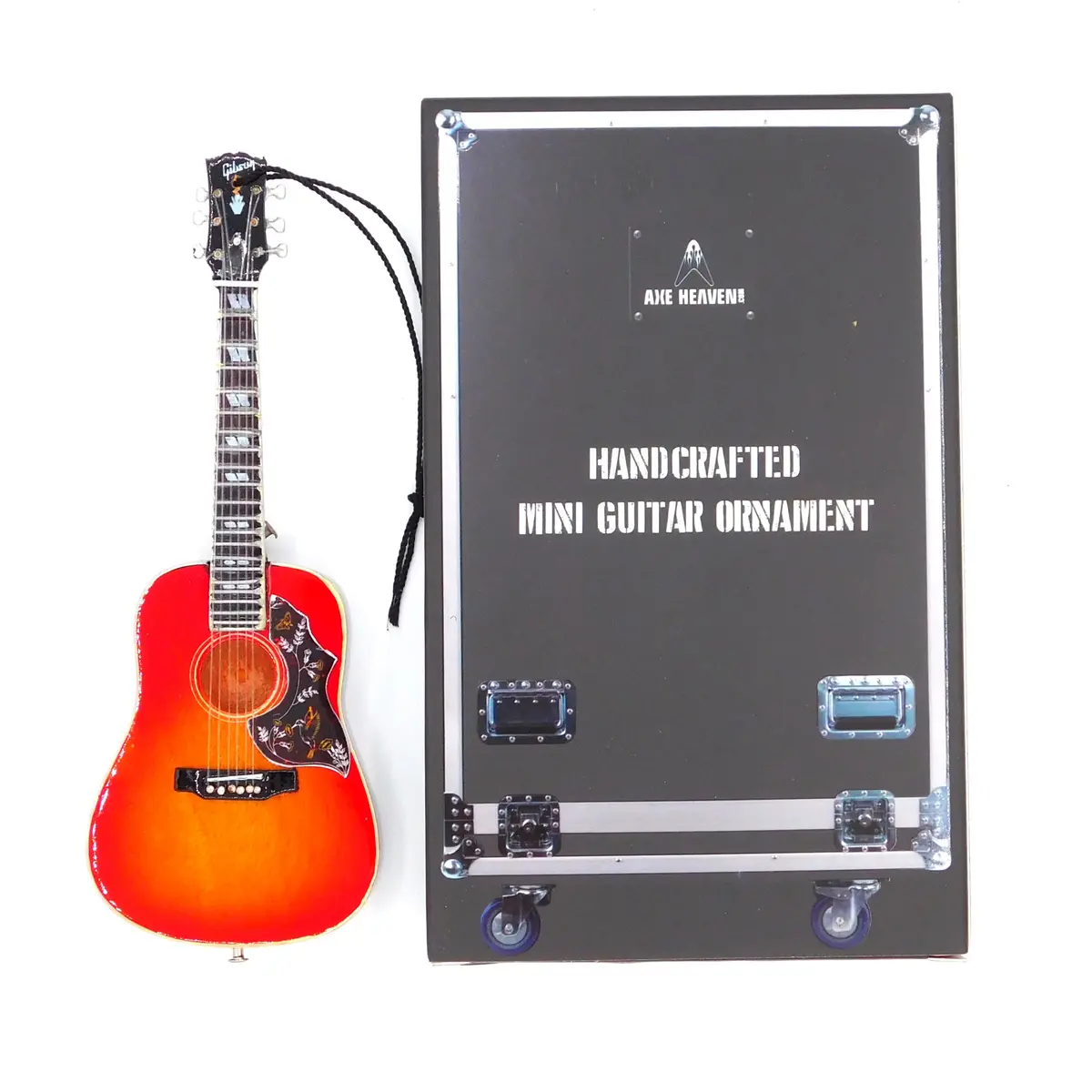 Axe Heaven Gibson Hummingbird Cherry Holiday Ornament Miniature Guitar Replica 1