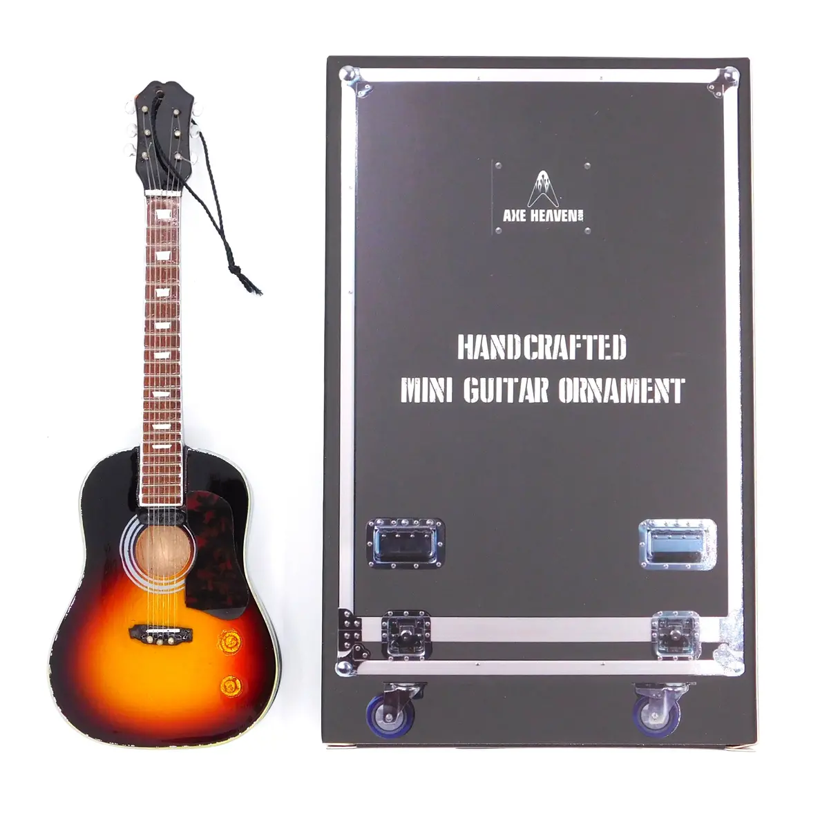 Axe Heaven Sunburst Acoustic Holiday Ornament Miniature Guitar Replica 1