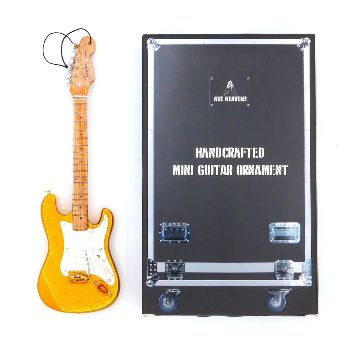 Axe Heaven Fender Stratocaster Gold Holiday Ornament Miniature Guitar Replica 1