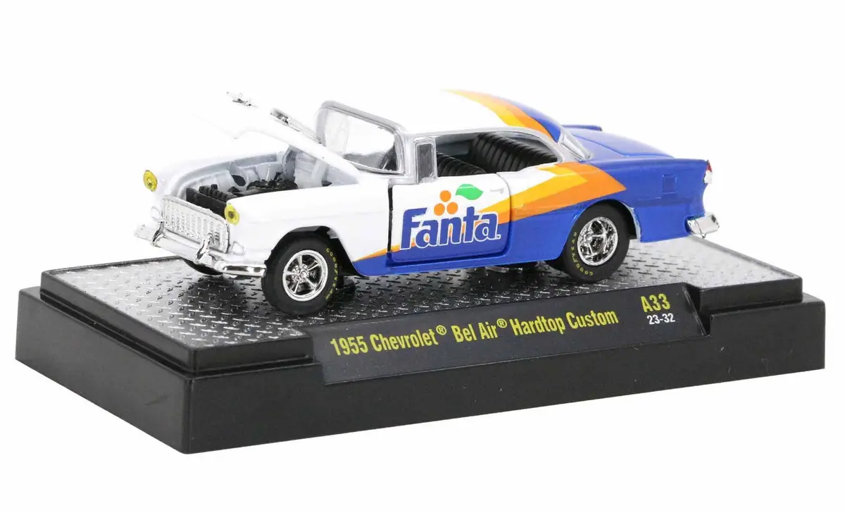 1955 Chevrolet Bel Air Hardtop Custom Fanta M2 Machines 1:64 Scale Coca-Cola A33 2