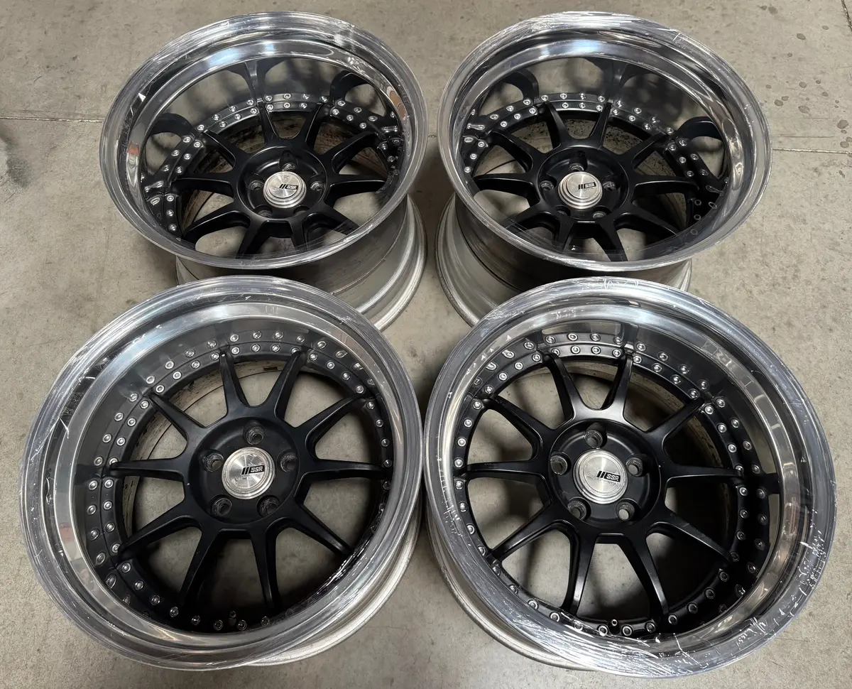 18-Inch SSR SP3 Forged Alloy Wheels – 5x114.3 Bolt Pattern, Matte Black Finish