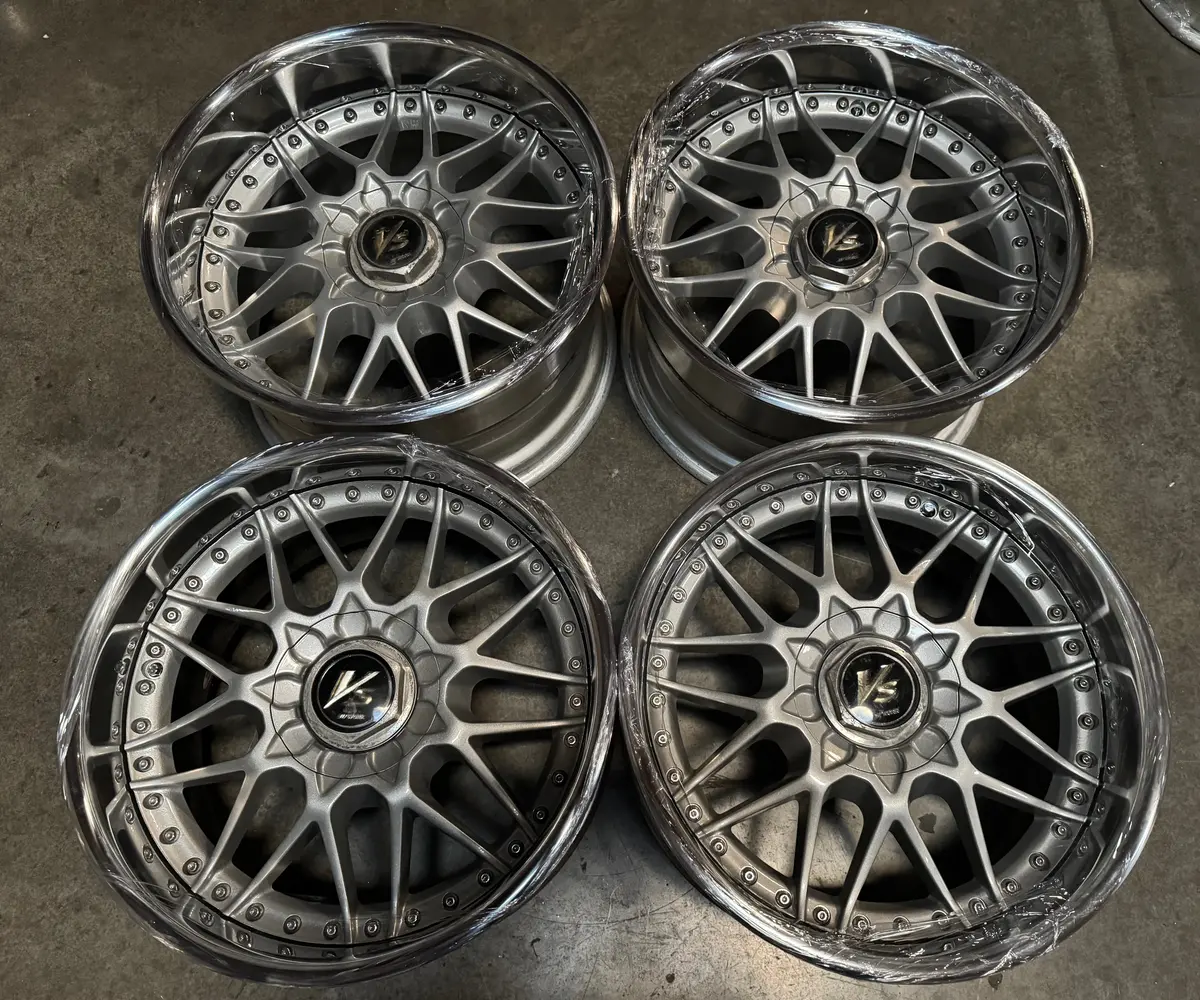 17-Inch Work VS-MX Alloy Wheels – Dual Bolt Pattern (4x114.3 & 5x114.3) in Sleek Silver