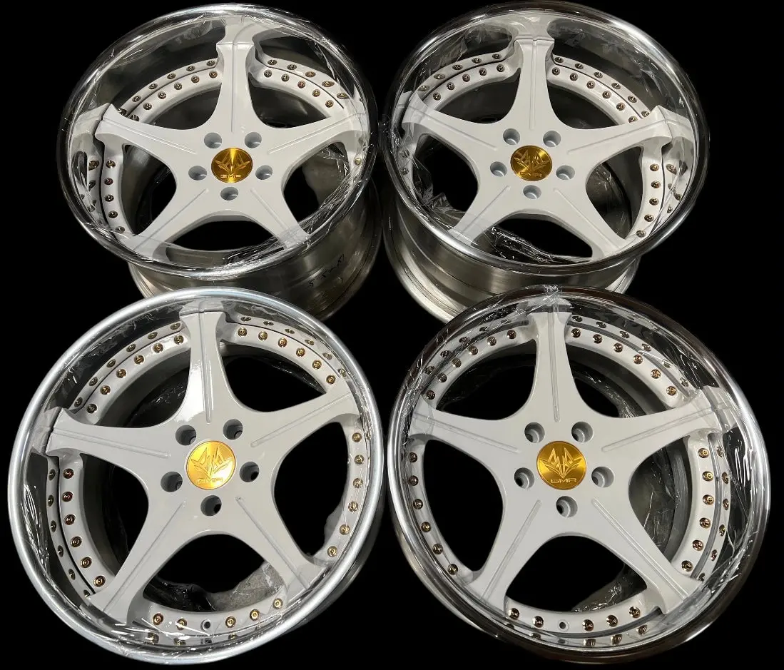 18-Inch GMR Monarch Alloy Wheels – 5x112 Bolt Pattern, White Powder-Coated Finish