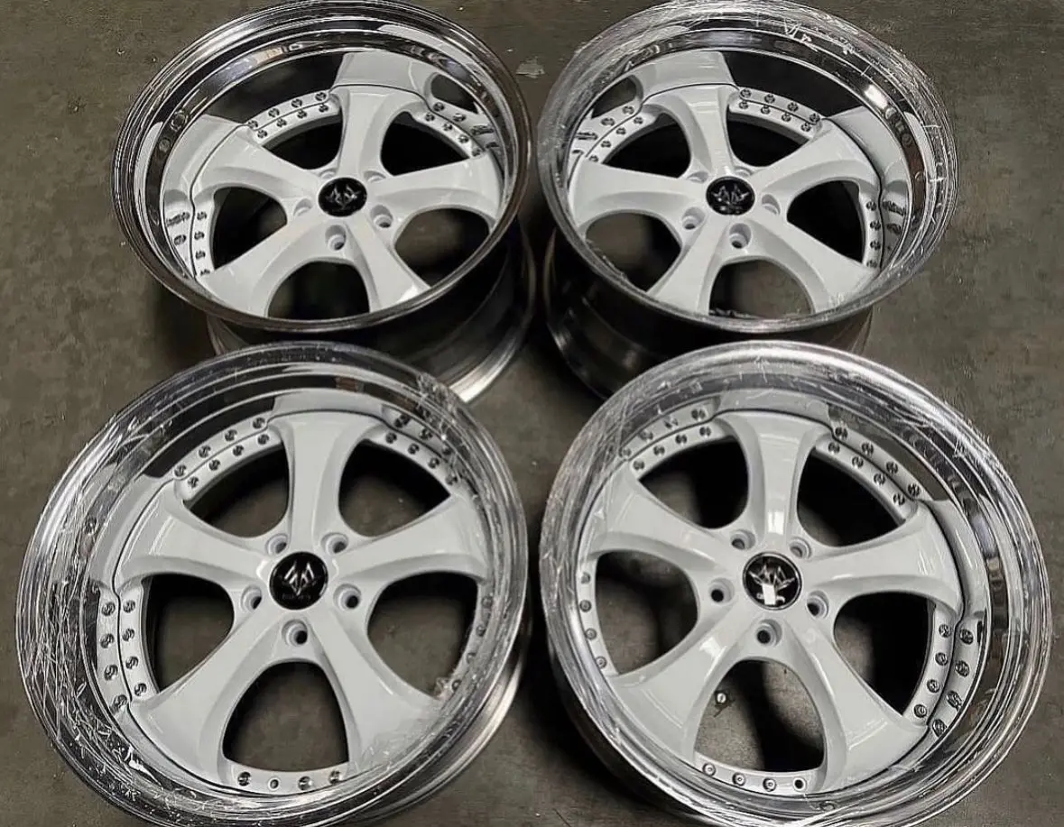 19-Inch GMR Saint Alloy Wheels – 5x114.3 Bolt Pattern, Matte White Finish with Step Lip Design
