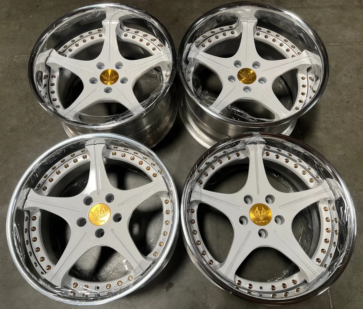 18-inch GMR Monarch Forged Alloy Wheels in Matte White, 5x114.3mm Fitment