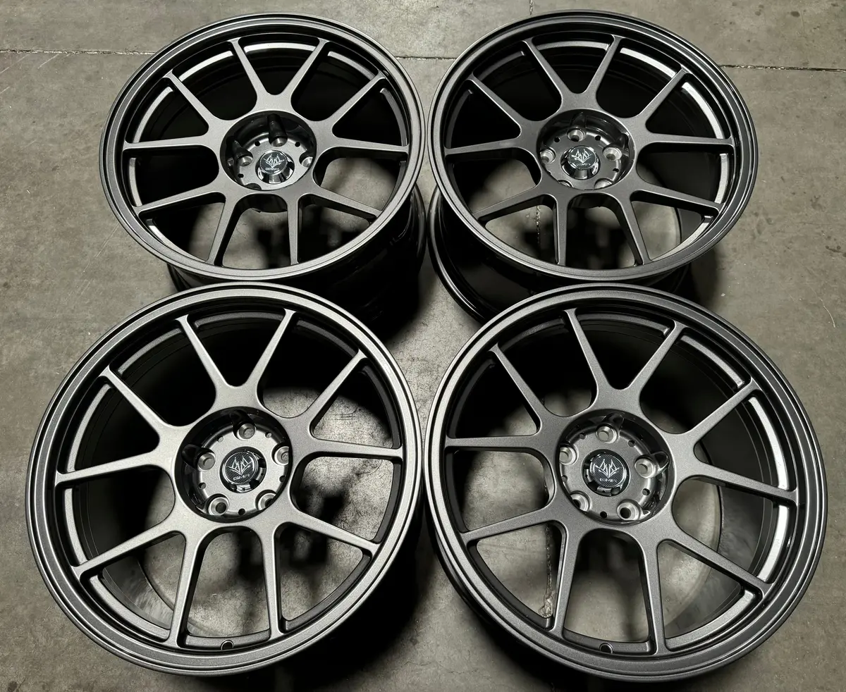 18" GMR T5 Forged Alloy Wheels – 5x114.3 Bolt Pattern, Gunmetal Black Finish