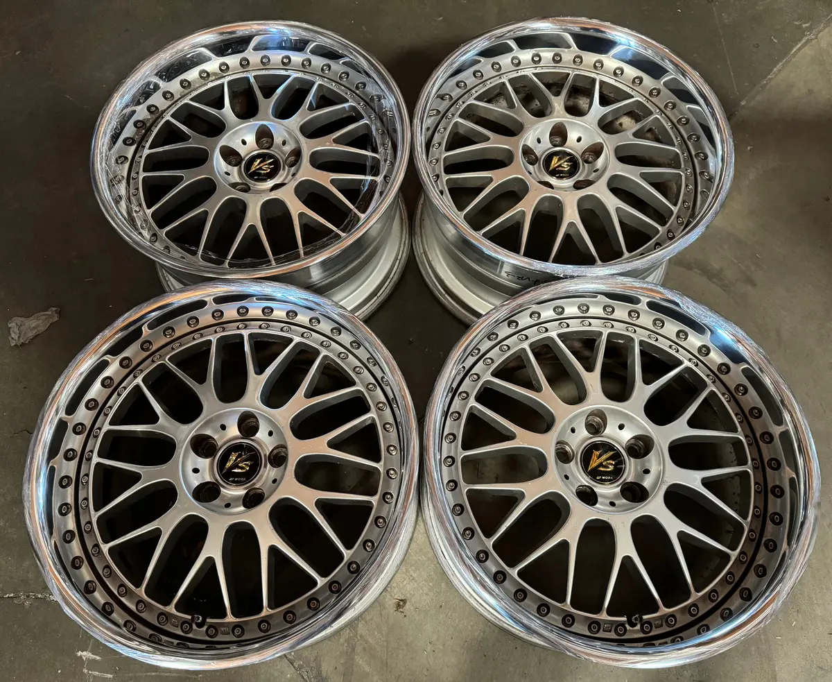 18-Inch Work VS-XX Forged Alloy Wheels – 5x108 Bolt Pattern, Sleek Silver Finish