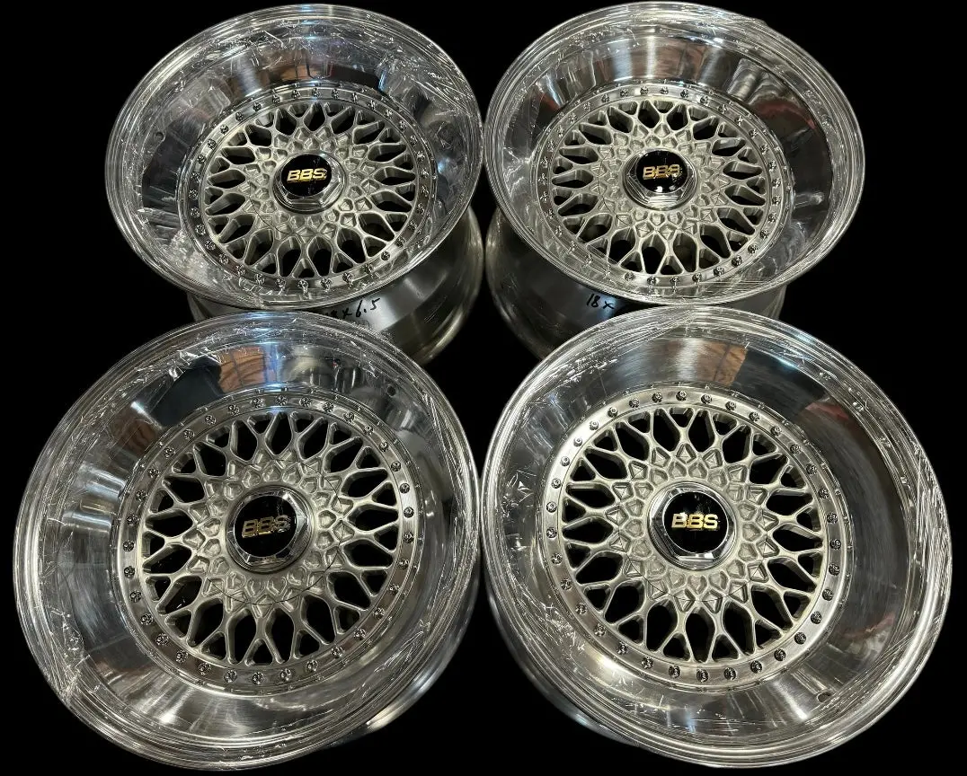 18-Inch BBS RS Triple-Step Wheel with 5x114.3 Bolt Pattern and Brushed Finish