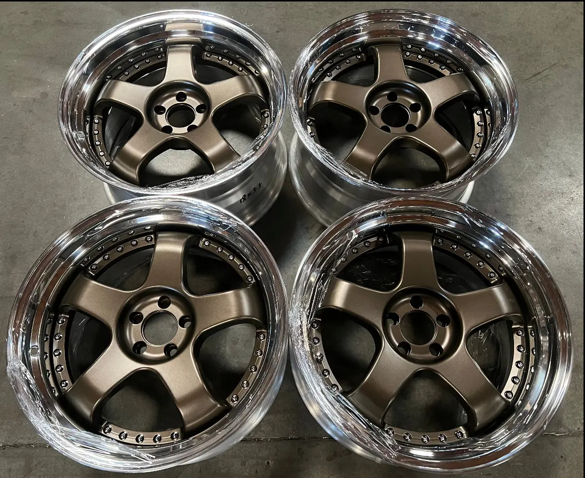 GMR Maven 18" bronze alloy wheels — non-staggered fitment with 9.5" front and 12" rear widths, exclusive pricing