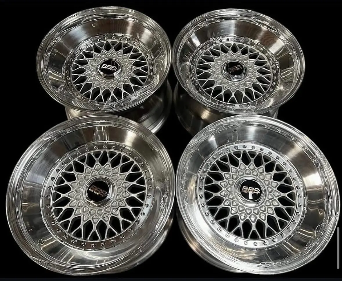 18-Inch BBS RS Triple-Step Alloy Wheels – 5x114.3 Bolt Pattern, Non-Staggered Fitment, Silver Finish