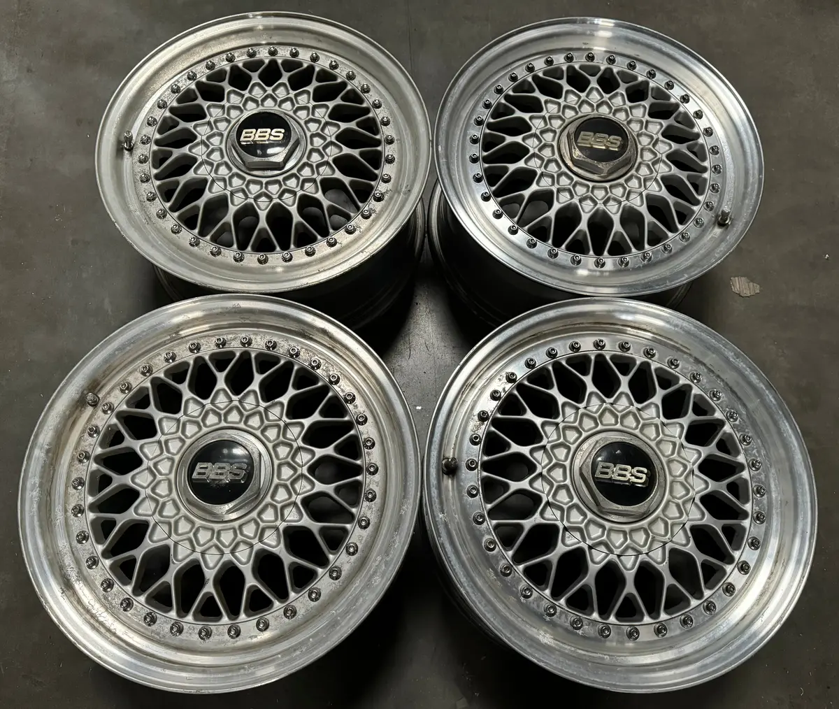 16-Inch BBS RS Alloy Wheels – 5x114.3 Bolt Pattern, Non-Staggered Setup
