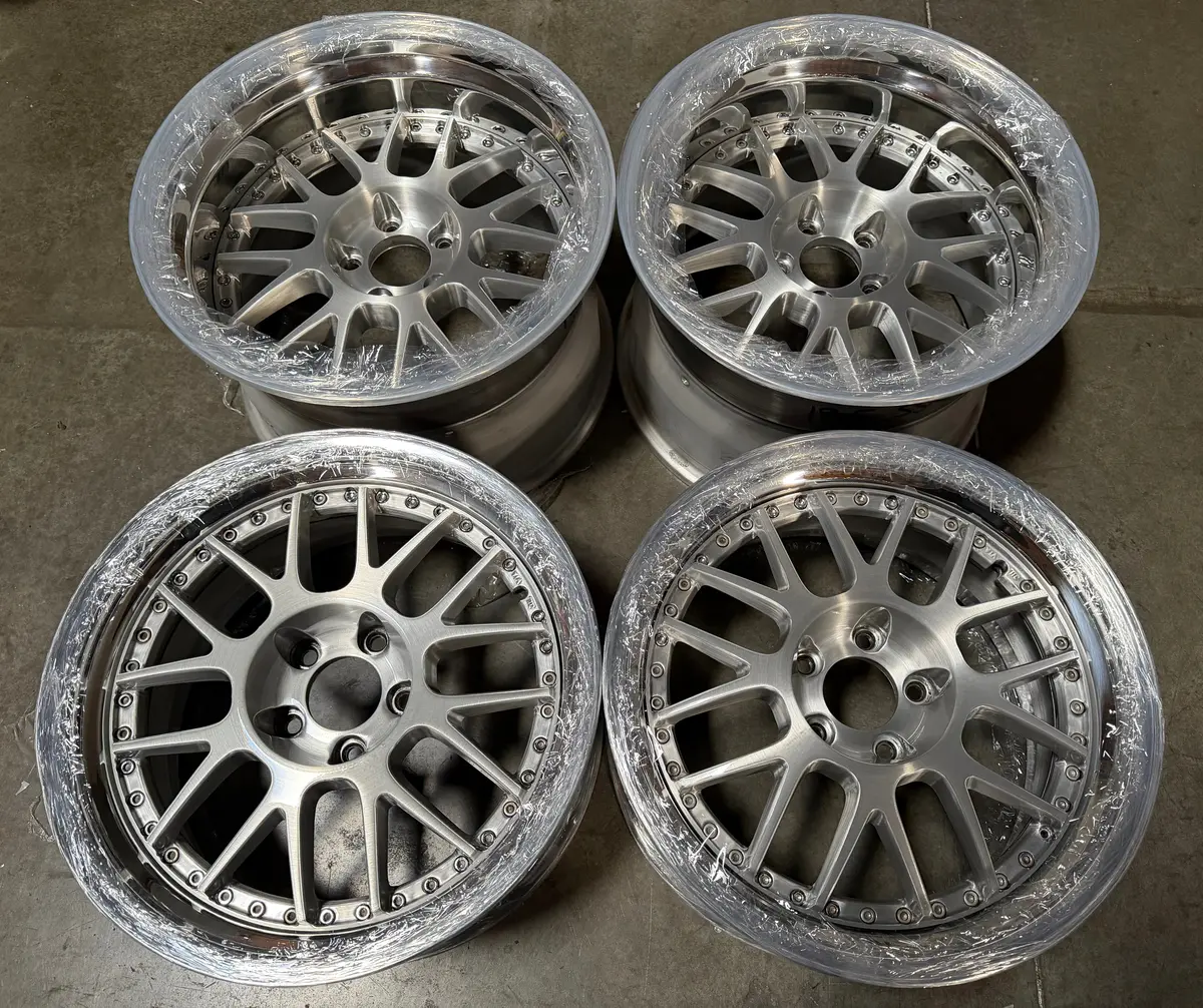 SSR MS-1 18-inch forged alloy wheels with 5x114.3mm bolt pattern and brushed finish