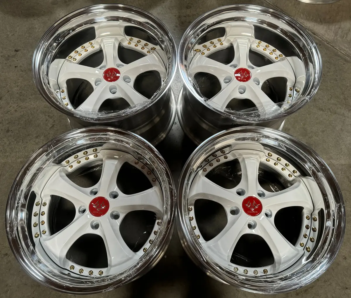GMR Saint Step 18" alloy wheels in gloss white with 5x114.3 bolt pattern — premium fitment and exclusive pricing