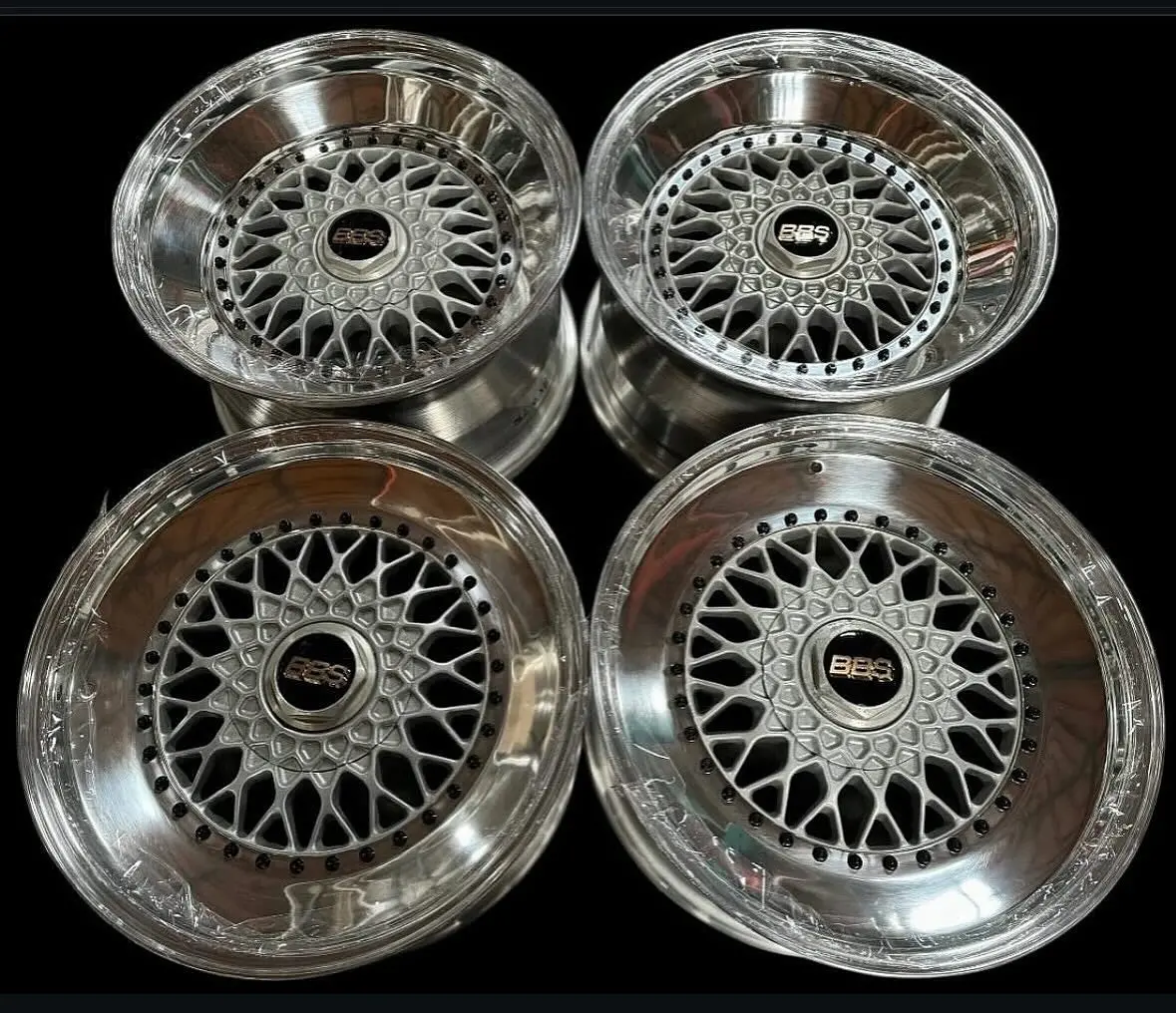 18-Inch BBS RS Triple-Step Staggered Alloy Wheels – 5x114.3 Bolt Pattern
