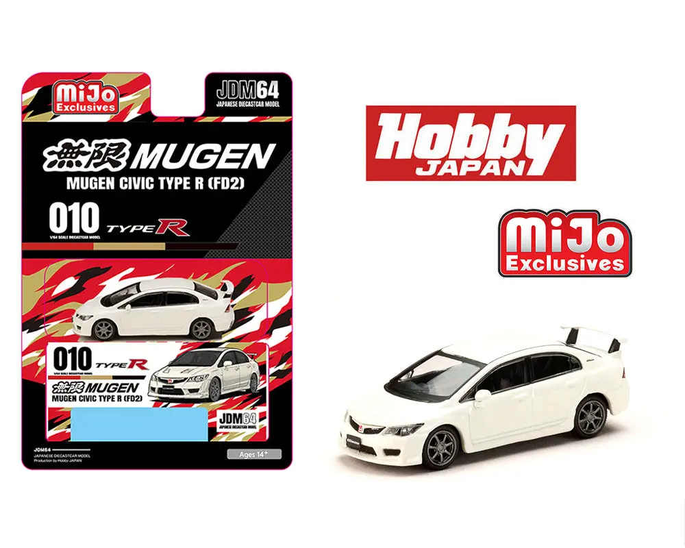 (Coming Soon) Hobby Japan 1/64 Honda Mugen Civic Type R (Fd2) – Championship White – Mijo Exclusives 1