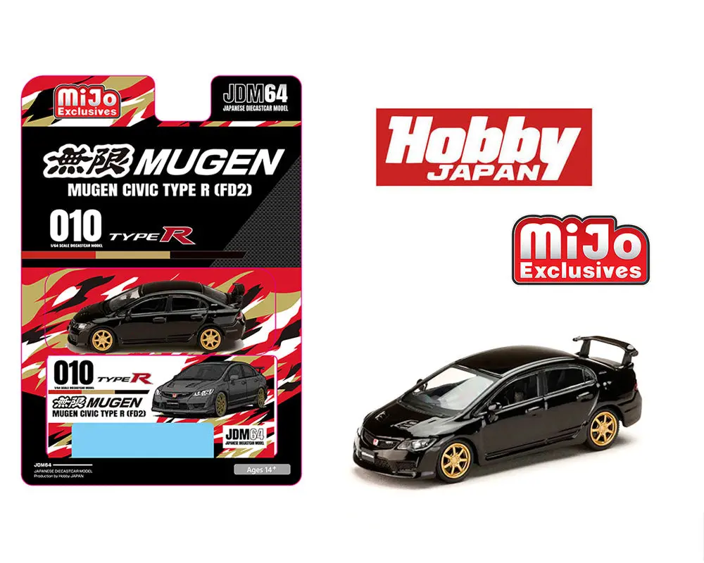 (Coming Soon) Hobby Japan 1/64 Honda Mugen Civic Type R (Fd2) – Crystal Black Pearl – Mijo Exclusives 1