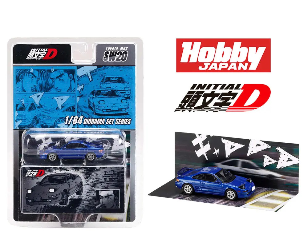 (Coming Soon) Hobby Japan 1/64 Initial D Diorama Set Series Toyota Mr2 (Sw20)/Initial D Kai Kogashiwa Vs Takumi Fujiwara 1