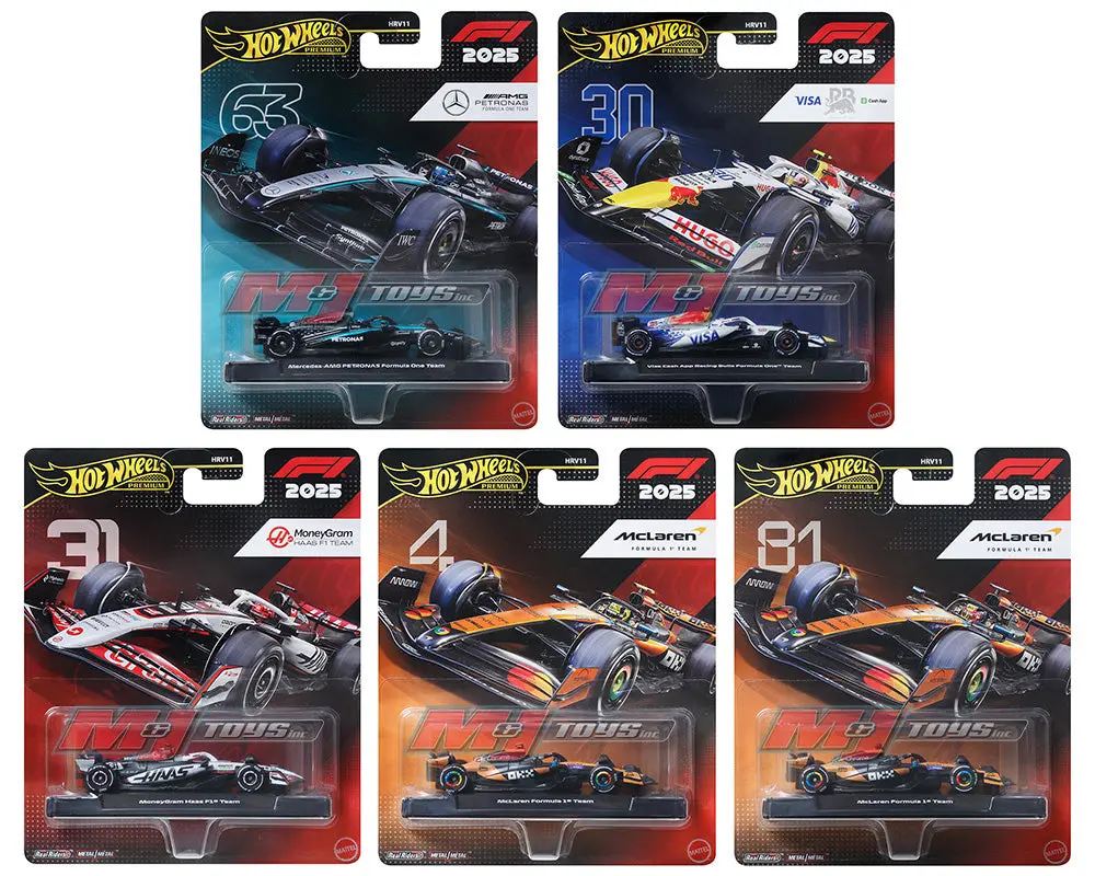 (Coming Soon) Hot Wheels 1:64 F1 2025 Racing Premium J Assortment 1
