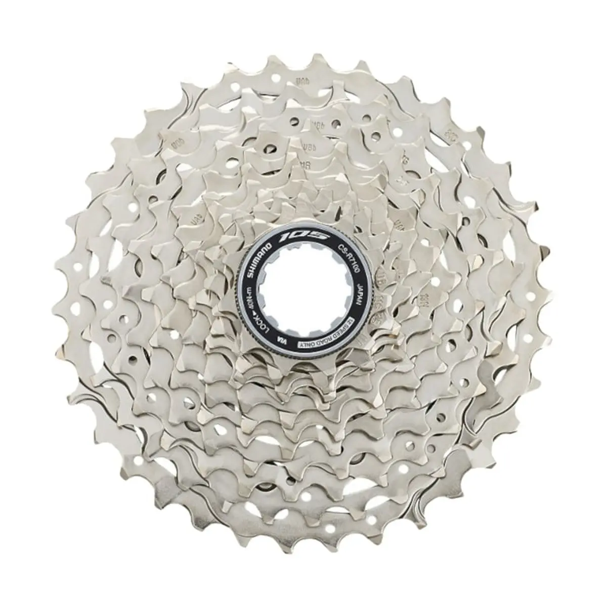 Shimano 105 Cs-R7100 11-34T 12Sp Road Cassette Silver 1