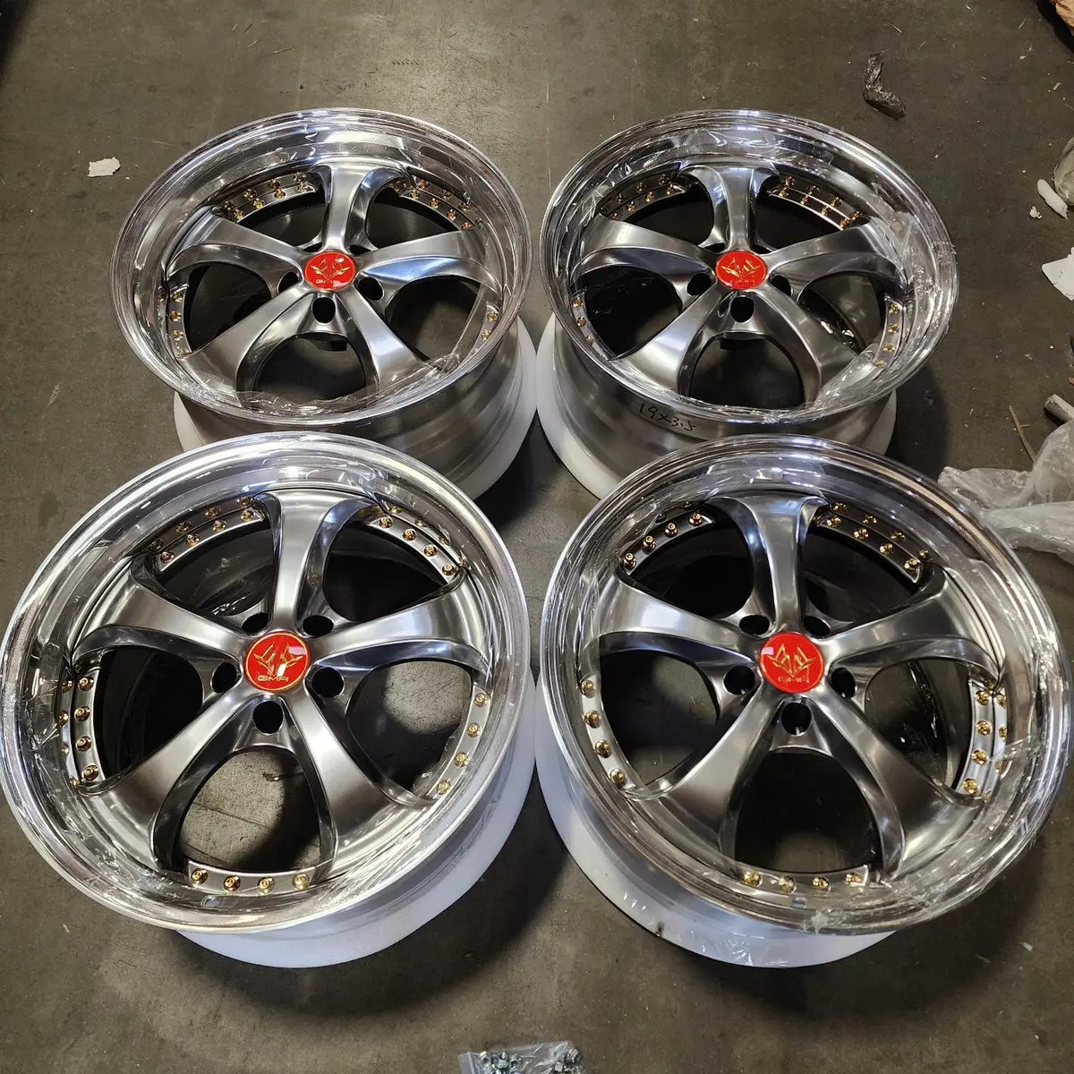 19-Inch GMR Saint Alloy Wheel — 5x112 Bolt Pattern, Hyper Black Finish