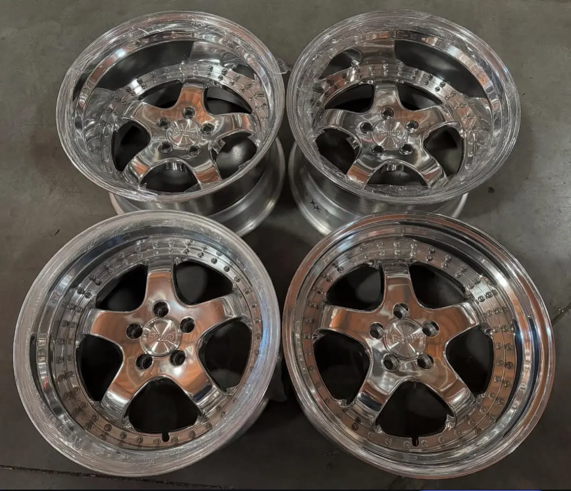 18-Inch Work Equip Anhelo Step Alloy Wheels – 5x114.3mm Bolt Pattern, Polished Finish