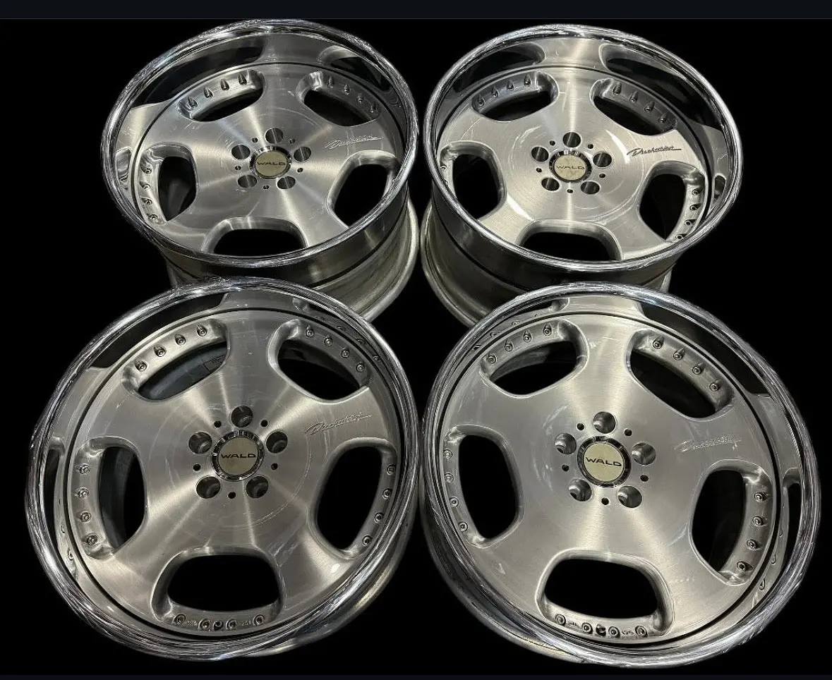 19-Inch Wald Alloy Wheels — 5x114.3 Bolt Pattern with Brushed Metallic Finish