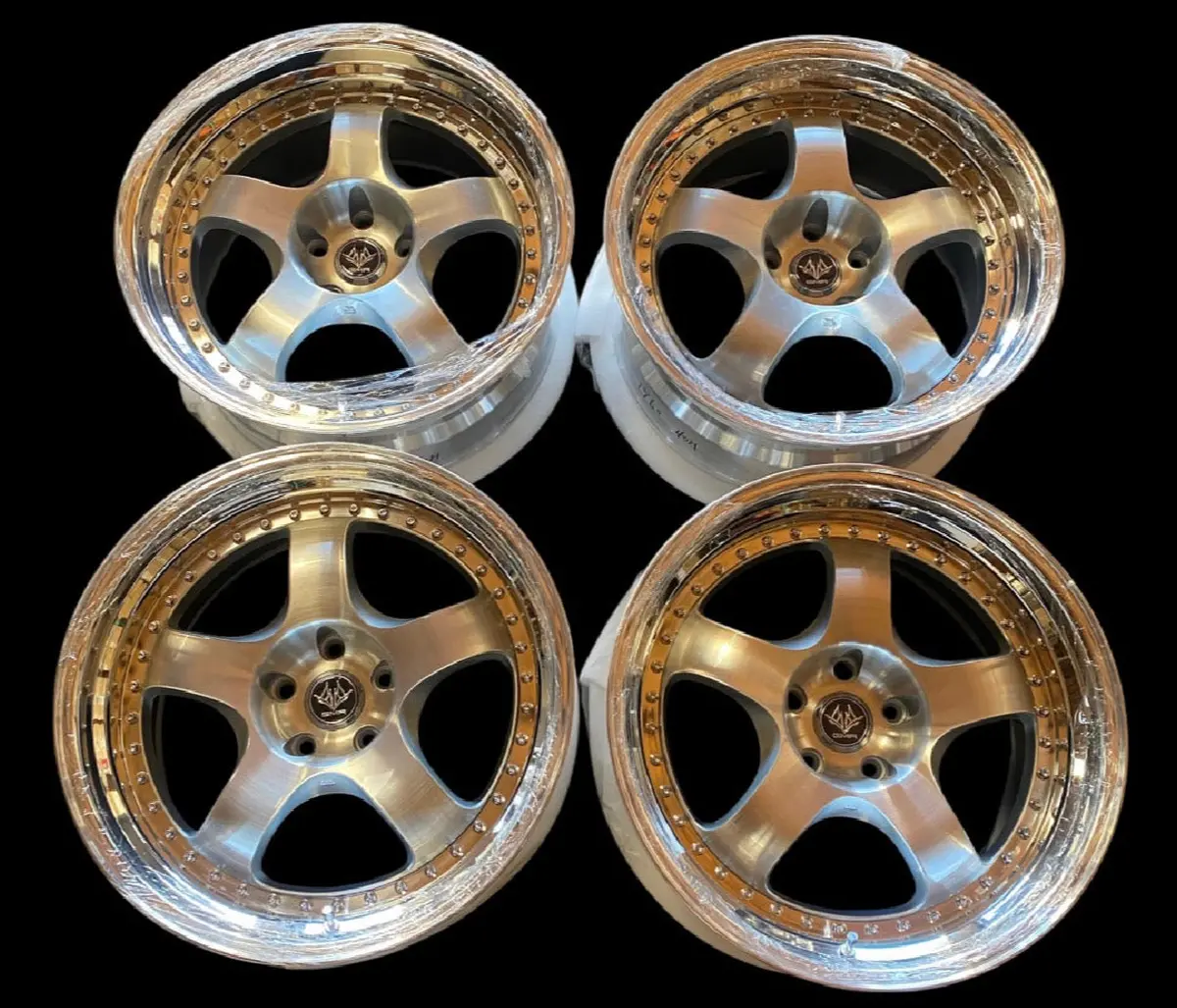 19-Inch GMR Bishop II Staggered Alloy Wheels – 5x114.3 Bolt Pattern with Brushed Finish