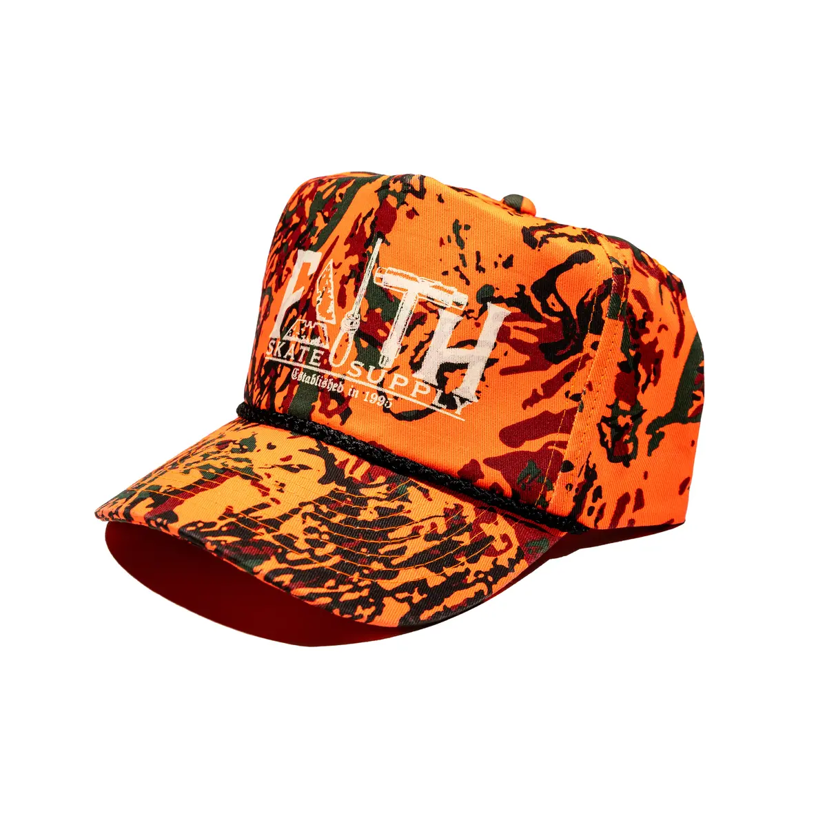 Faith Tools Orange Camo 5-Panel Baseball Cap