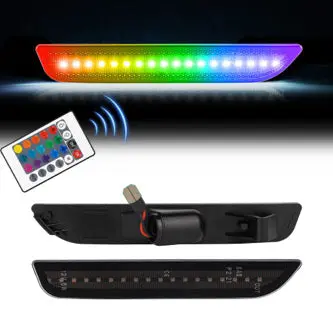 Mustang 10-14 Front/Rear Rgb Dynamic Led Side Markers W/ Remote 1