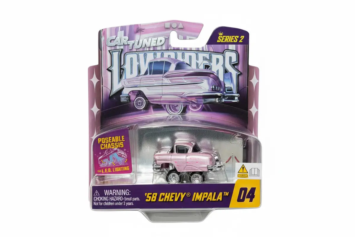 Cartuned™ 1:64 Lowriders Show Glow Series 2 8 Styles 2026 – L.E.D. Light Up Chassis Cars Are Sold Individualy. 7