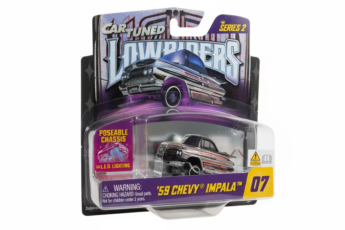 Cartuned™ 1:64 Lowriders Show Glow Series 2 8 Styles 2026 – L.E.D. Light Up Chassis Cars Are Sold Individualy. 7