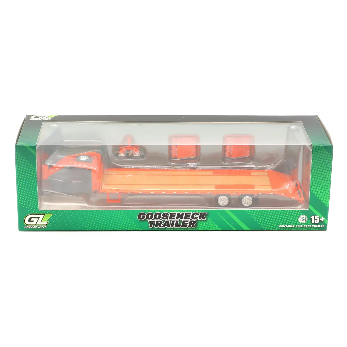 Gooseneck Trailer Orange 1:64 Diecast Hobby Exclusive 1