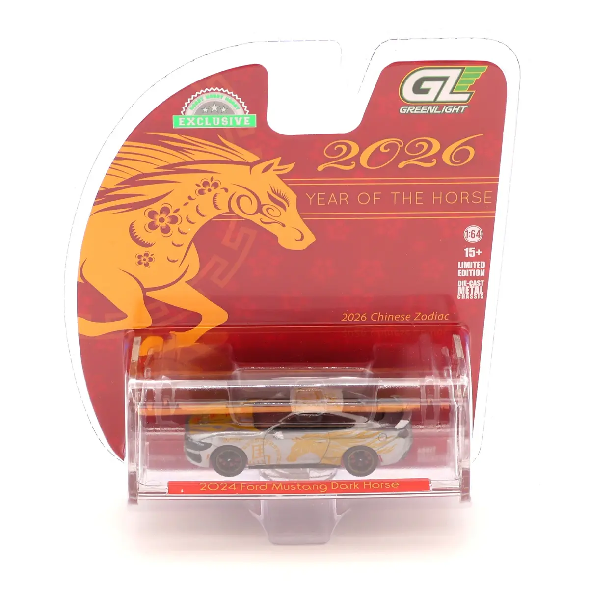 Raw Chase 2024 Ford Mustang Dark Horse Chinese Zodiac 2026 1:64 Diecast Hobby Exclusive 1