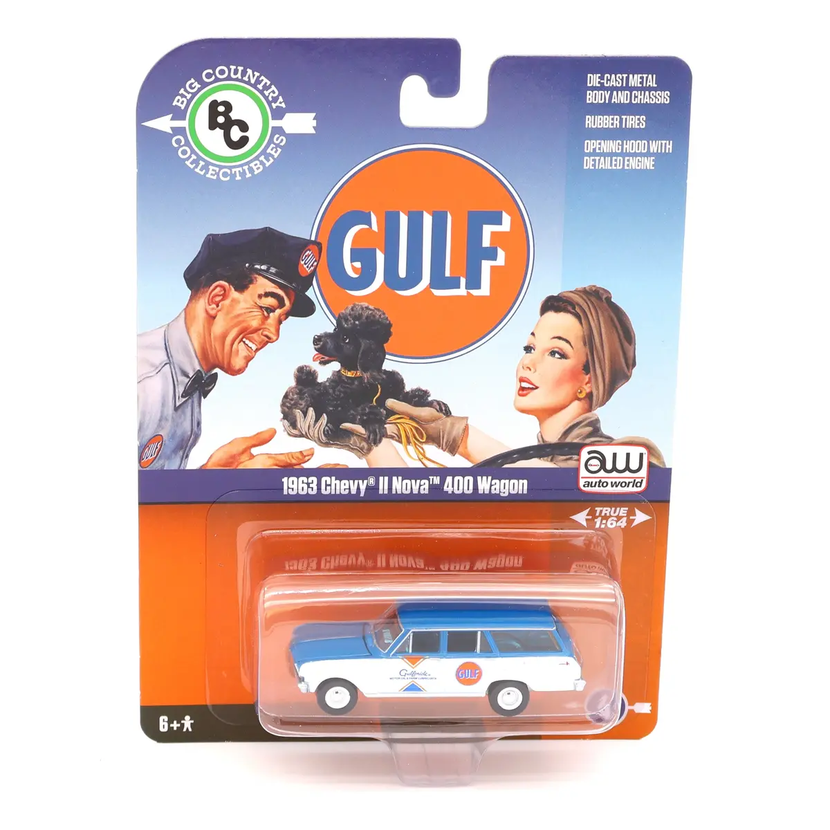 1963 Chevrolet Ii Nova Wagon Gulf Auto World Big Country 1:64 Scale 1