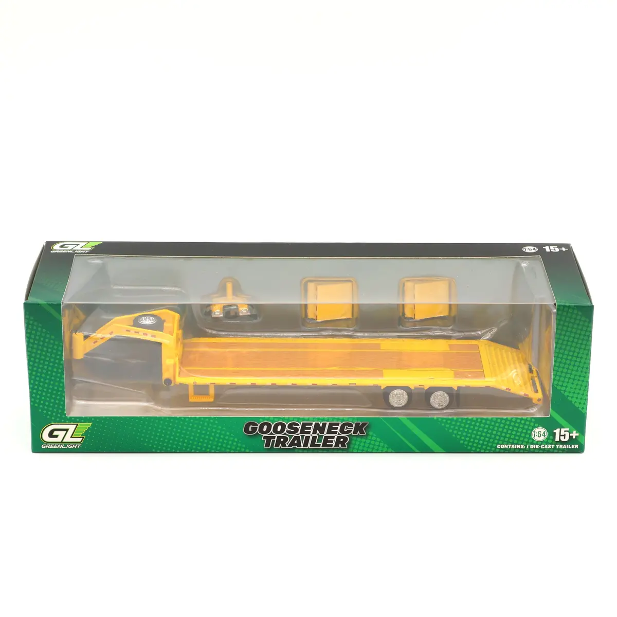 Gooseneck Trailer Yellow 1:64 Diecast Hobby Exclusive 1