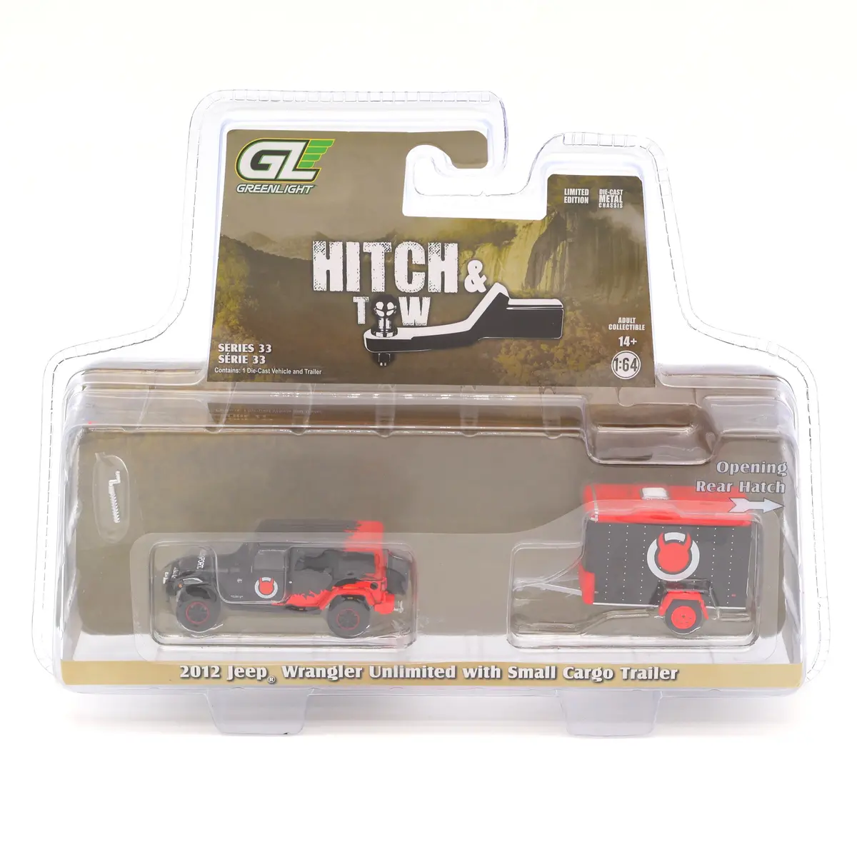 2012 Jeep Wrangler Unlimited With Trailer 1:64 Diecast Hitch & Tow Series 33 1