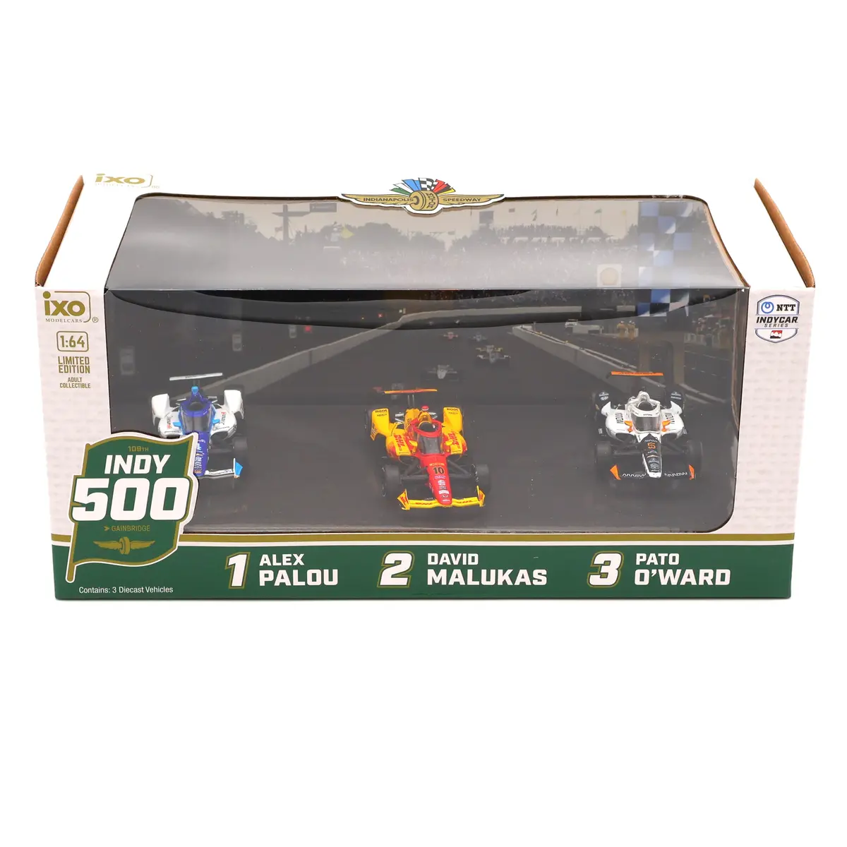 2025 Indianapolis 500 Victory Row Podium Set 1:64 Indycar Diecast 1