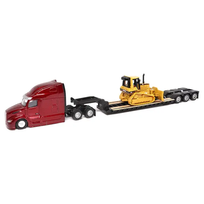 Caterpillar Peterbilt 579 With Lowboy And Cat D5m 1:87 Scale Diecast 84419 1