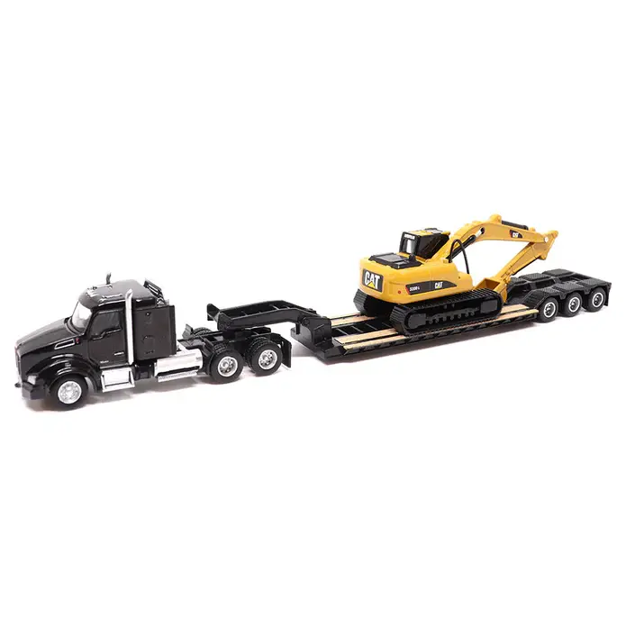 Caterpillar Kenworth T880 With Lowboy And Cat 320D 1:87 Scale Diecast 84420 1