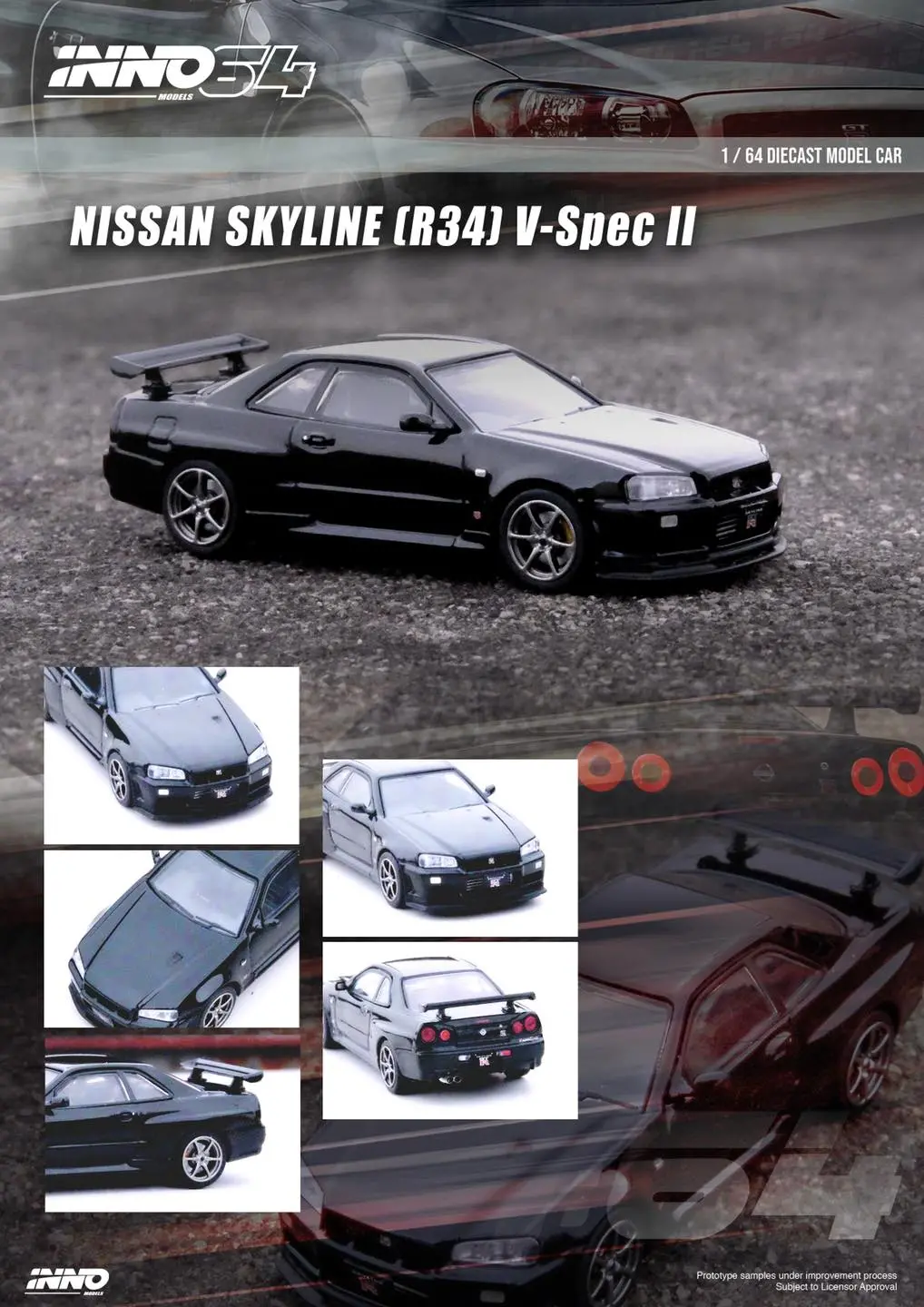 Inno64 1/64 Nissan Skyline Gt-T R34  V-Spec Ii 1