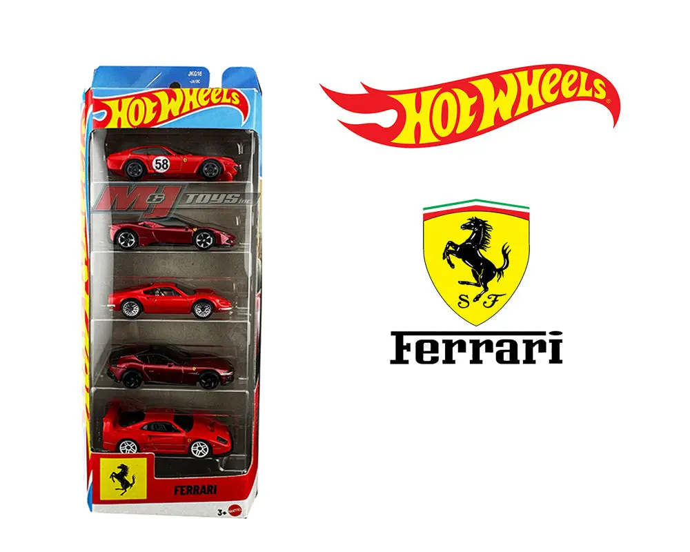 (Coming Soon) Hot Wheels 1:64 Basic 5 Pack Set 2026 Ferrari 1
