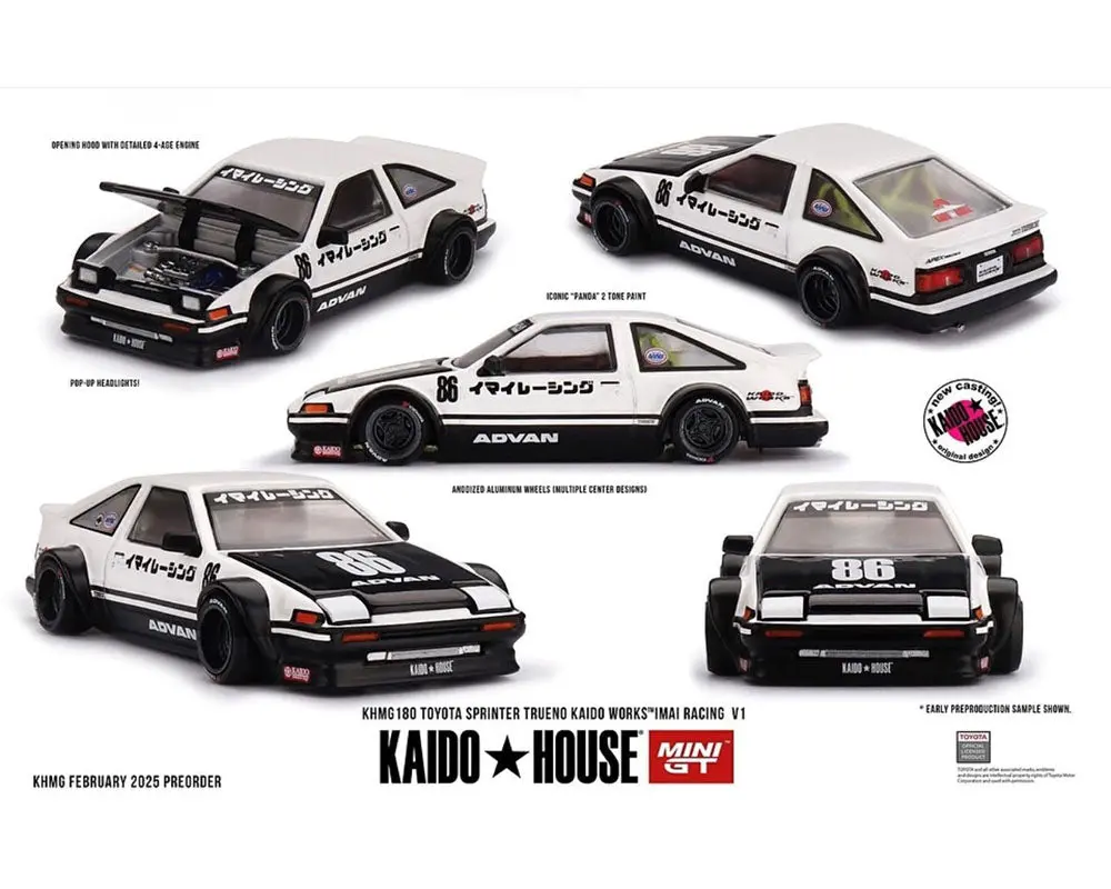 Kaido House X Mini Gt 1:64 Toyota Ae86 Sprinter Trueno Kaido Street V1- White 1