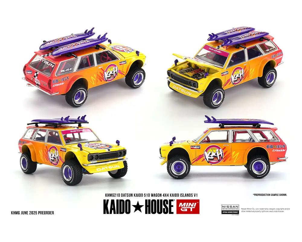 Kaido House X Mini Gt 1:64 Datsun Kaido 510 Wagon 4×4 Kaido Islands V1- Orange 1