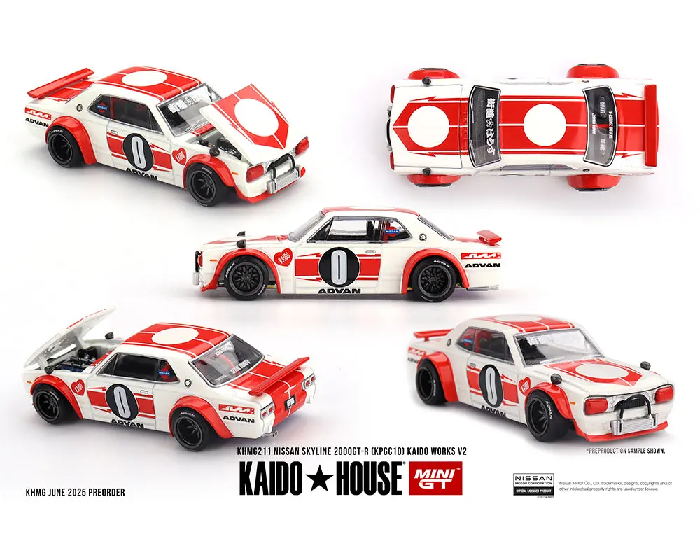 Kaido House X Mini Gt 1:64 Nissan Skyline 2000Gt-R (Kpgc10) Kaido Works V2 – White 1