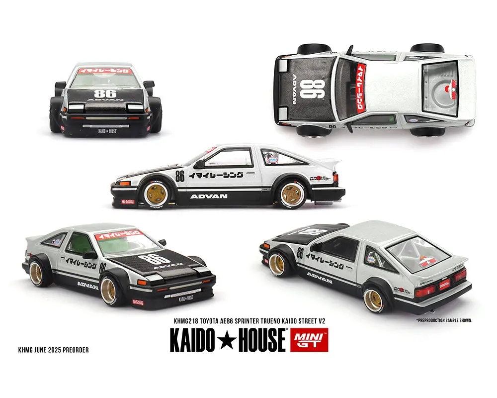 (Coming Soon) Kaido House X Mini Gt 1:64 Toyota Ae86 Sprinter Trueno Kaido Street V2- White 1