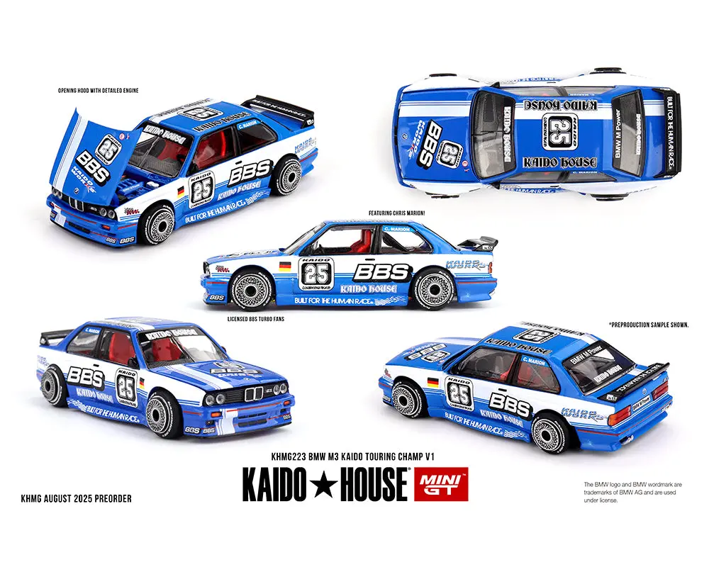 (Coming Soon) Kaido House X Mini Gt 1:64 Bmw M3 Kaido Touring Champ V1 – Blue/White 1