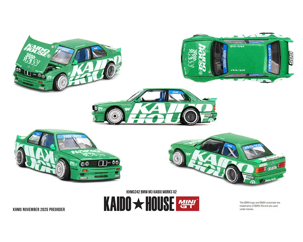 (Coming Soon) Kaido House X Mini Gt 1:64 Bmw M3 Kaido Works V2- Green 1